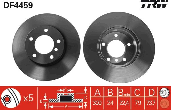 TRW DF4459 - Brake Disc autospares.lv