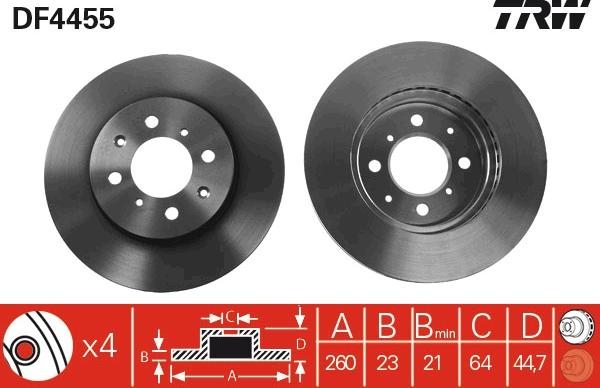 TRW DF4455 - Brake Disc autospares.lv