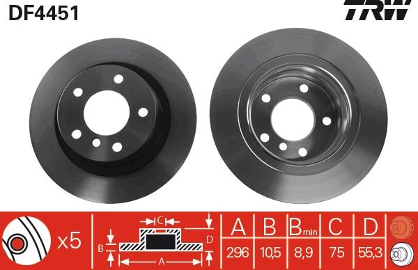 TRW DF4451 - Brake Disc autospares.lv