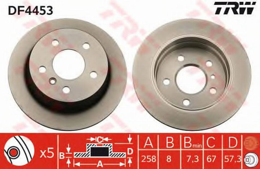 TRW DF4453BP - Brake Disc autospares.lv