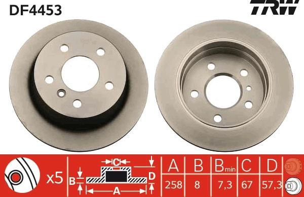 TRW DF4453 - Brake Disc autospares.lv