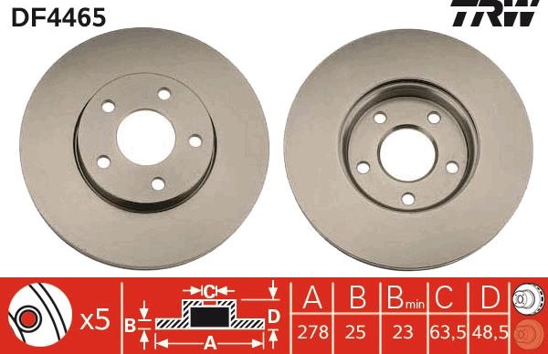 TRW DF4465 - Brake Disc autospares.lv