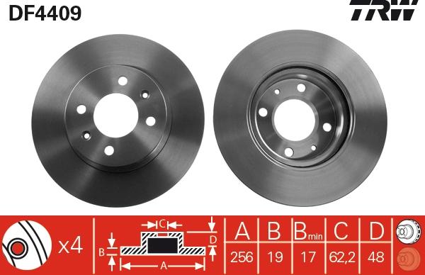 TRW DF4409 - Brake Disc autospares.lv