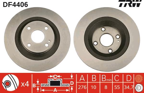 TRW DF4406 - Brake Disc autospares.lv