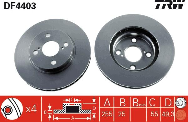 TRW DF4403 - Brake Disc autospares.lv