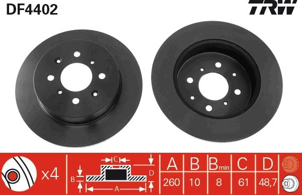 TRW DF4402 - Brake Disc autospares.lv