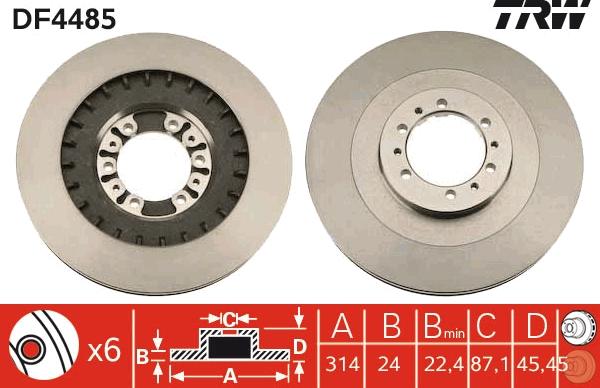 TRW DF4485 - Brake Disc autospares.lv