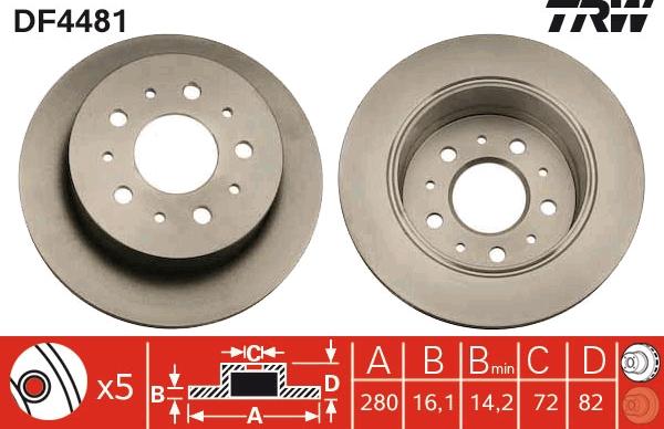 TRW DF4481 - Brake Disc autospares.lv