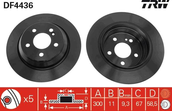 TRW DF4436 - Brake Disc autospares.lv