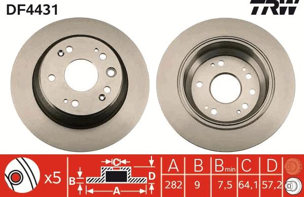 TRW DF4431 - Brake Disc autospares.lv