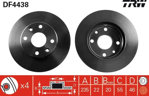 TRW DF4438 - Brake Disc autospares.lv