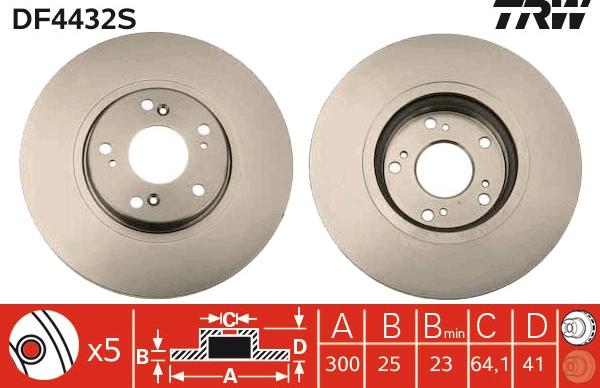 TRW DF4432S - Brake Disc autospares.lv