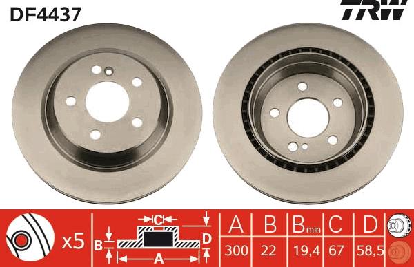 TRW DF4437 - Brake Disc autospares.lv