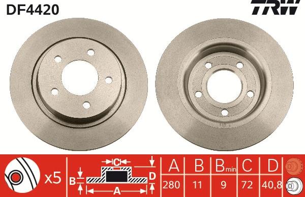 TRW DF4420 - Brake Disc autospares.lv