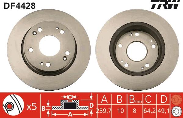 TRW DF4428 - Brake Disc autospares.lv