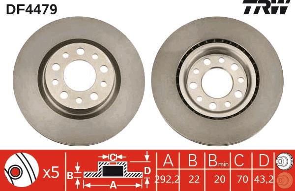 TRW DF4479 - Brake Disc autospares.lv