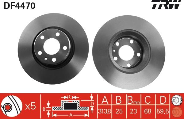 TRW DF4470 - Brake Disc autospares.lv