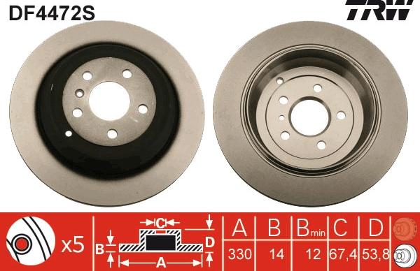 TRW DF4472S - Brake Disc autospares.lv