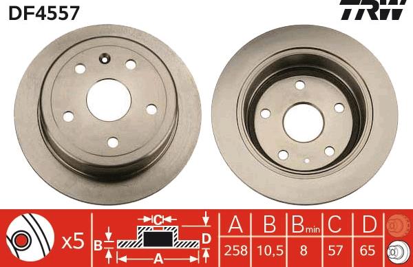 TRW DF4557 - Brake Disc autospares.lv