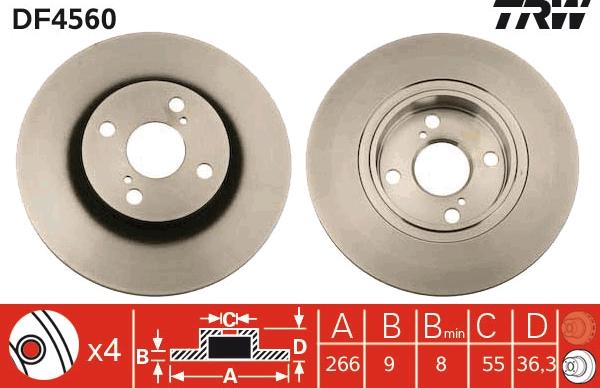 TRW DF4560 - Brake Disc autospares.lv