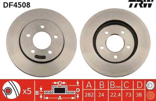 TRW DF4508 - Brake Disc autospares.lv