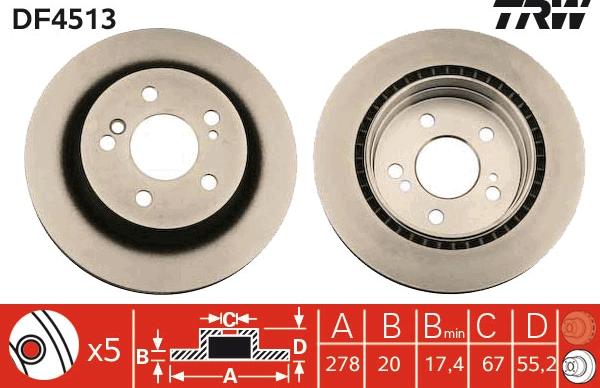 TRW DF4513 - Brake Disc autospares.lv