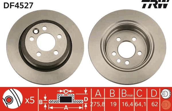 TRW DF4527 - Brake Disc autospares.lv