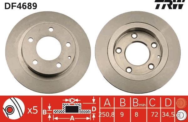 TRW DF4689 - Brake Disc autospares.lv