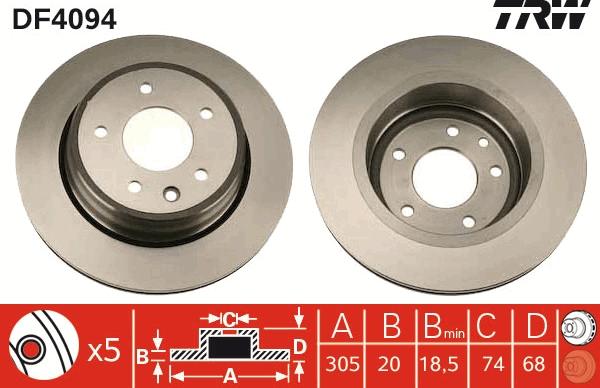 TRW DF4094 - Brake Disc autospares.lv