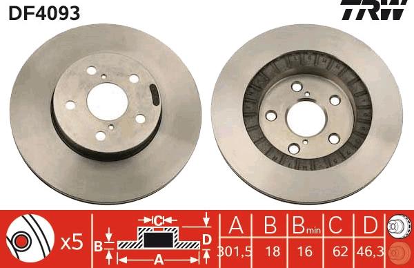 TRW DF4093 - Brake Disc autospares.lv