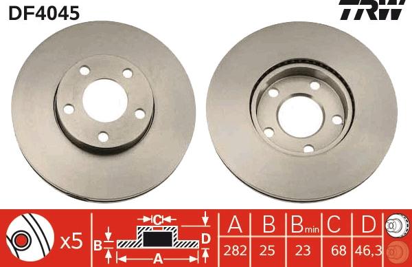 TRW DF4045 - Brake Disc autospares.lv