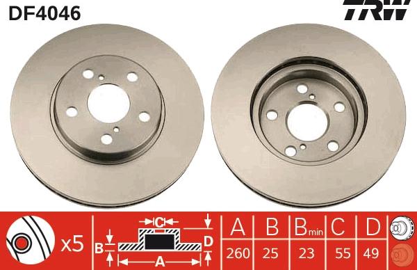 TRW DF4046 - Brake Disc autospares.lv