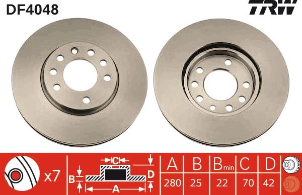 TRW DF4048 - Brake Disc autospares.lv