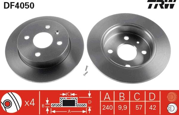 TRW DF4050 - Brake Disc autospares.lv