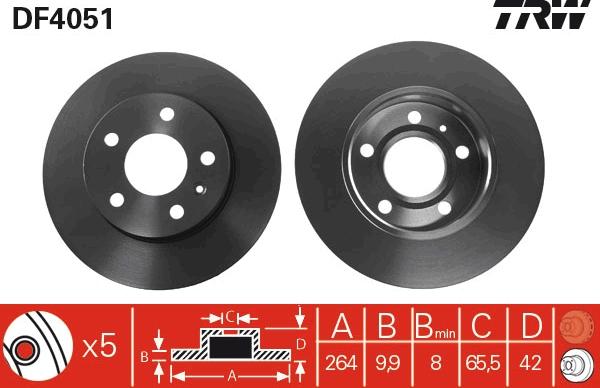 TRW DF4051 - Brake Disc autospares.lv