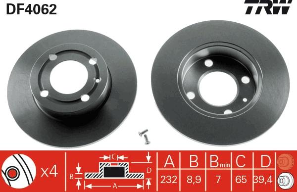 TRW DF4062 - Brake Disc autospares.lv