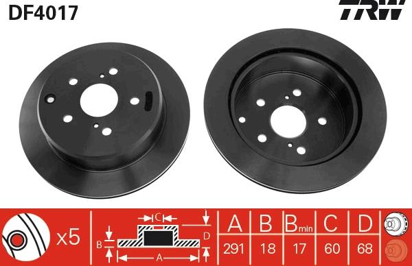 TRW DF4017 - Brake Disc autospares.lv