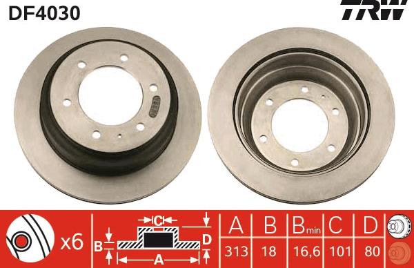 TRW DF4030 - Brake Disc autospares.lv