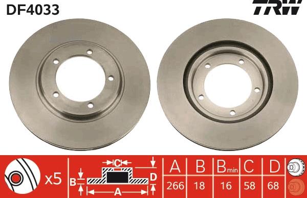 TRW DF4033 - Brake Disc autospares.lv