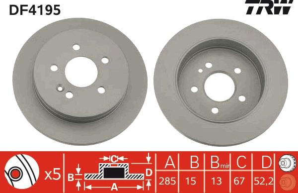 TRW DF4195 - Brake Disc autospares.lv