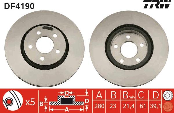 TRW DF4190 - Brake Disc autospares.lv