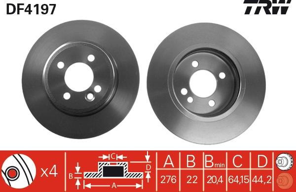 TRW DF4197 - Brake Disc autospares.lv