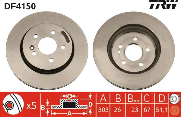 TRW DF4150 - Brake Disc autospares.lv