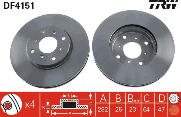 TRW DF4151 - Brake Disc autospares.lv