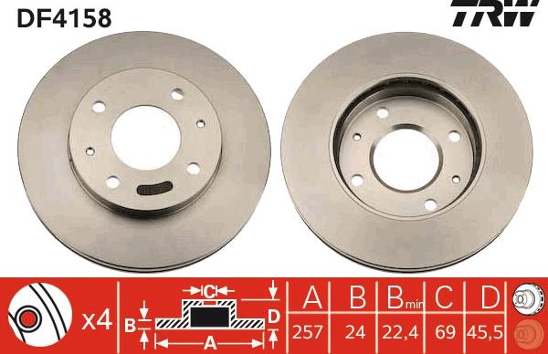 TRW DF4158 - Brake Disc autospares.lv