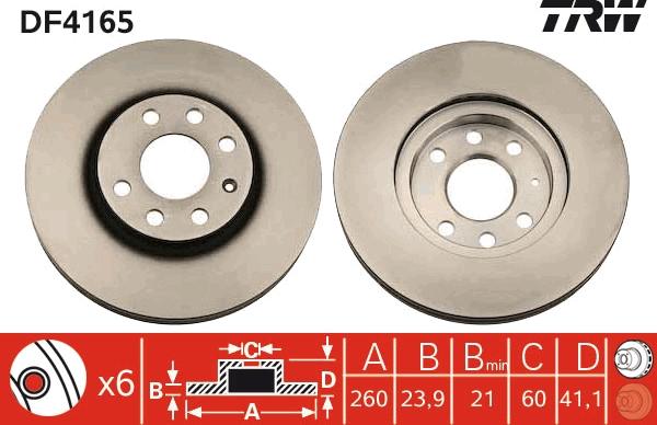 TRW DF4165 - Brake Disc autospares.lv