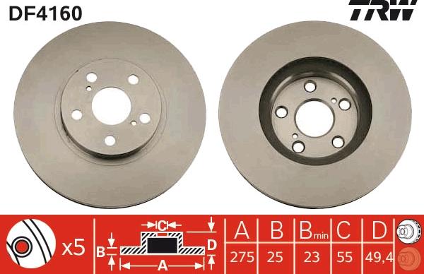 TRW DF4160 - Brake Disc autospares.lv