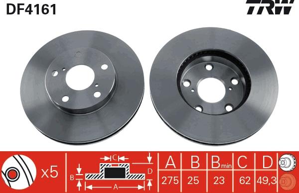 TRW DF4161 - Brake Disc autospares.lv