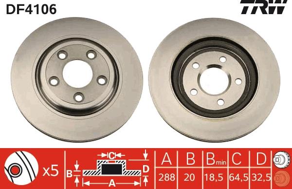 TRW DF4106 - Brake Disc autospares.lv