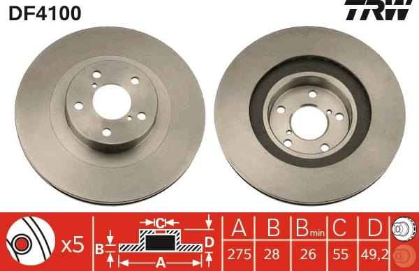 TRW DF4100 - Brake Disc autospares.lv